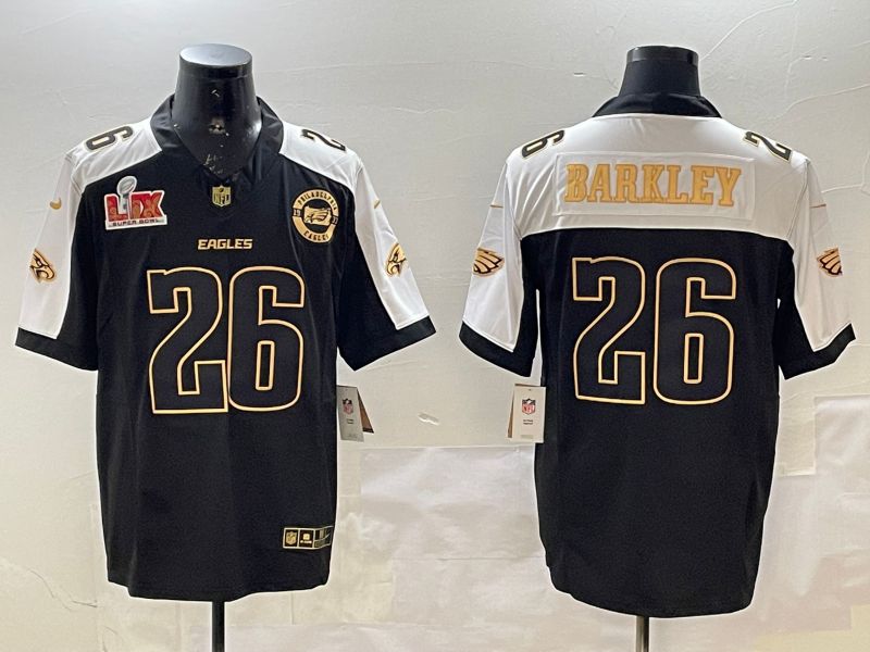 Men Philadelphia Eagles 26 Barkley Black Thanksgiving three generations 2025 Nike Vapor Limited NFL Jersey style 4